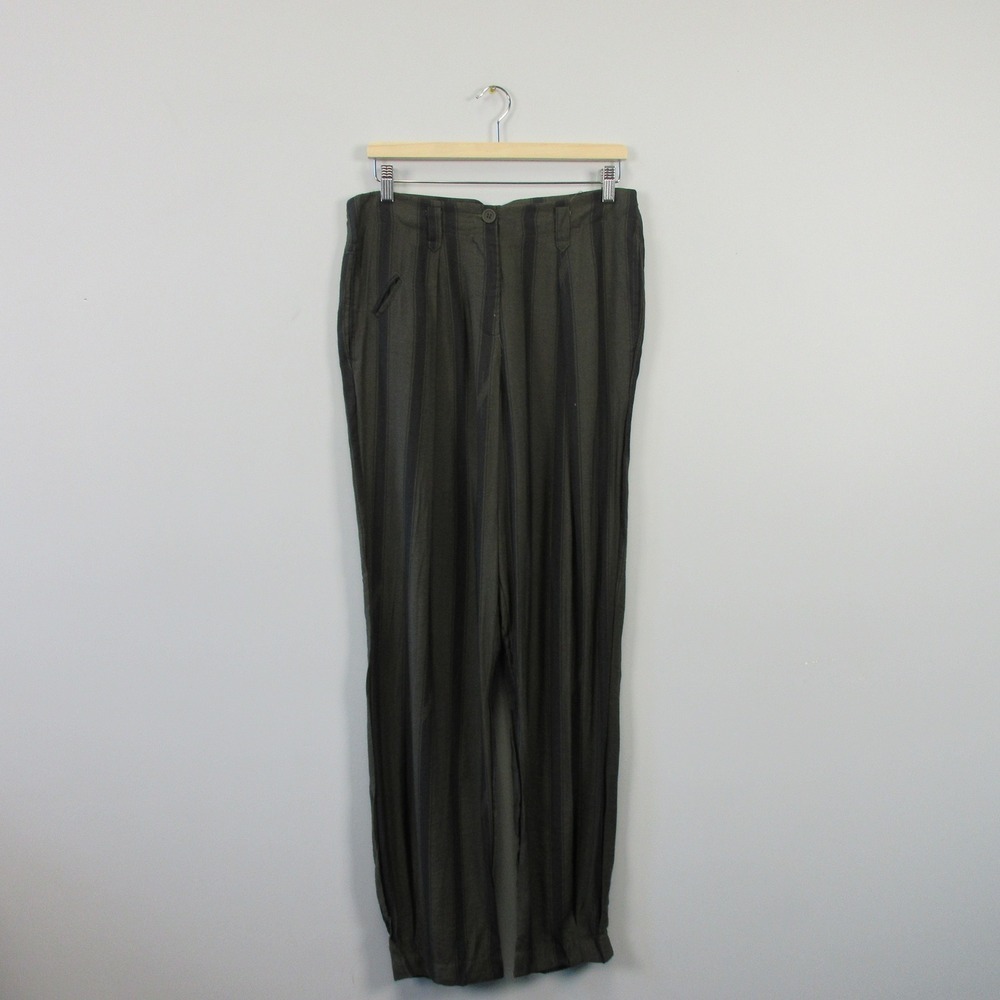 Anthropologie TINY Women's Striped Pants Olive Green Boho Hippie Trousers 260